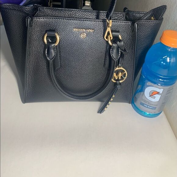 Michael Michael Kors Kris Small Pebbled Leather Satchel Black - Picture 3 of 11